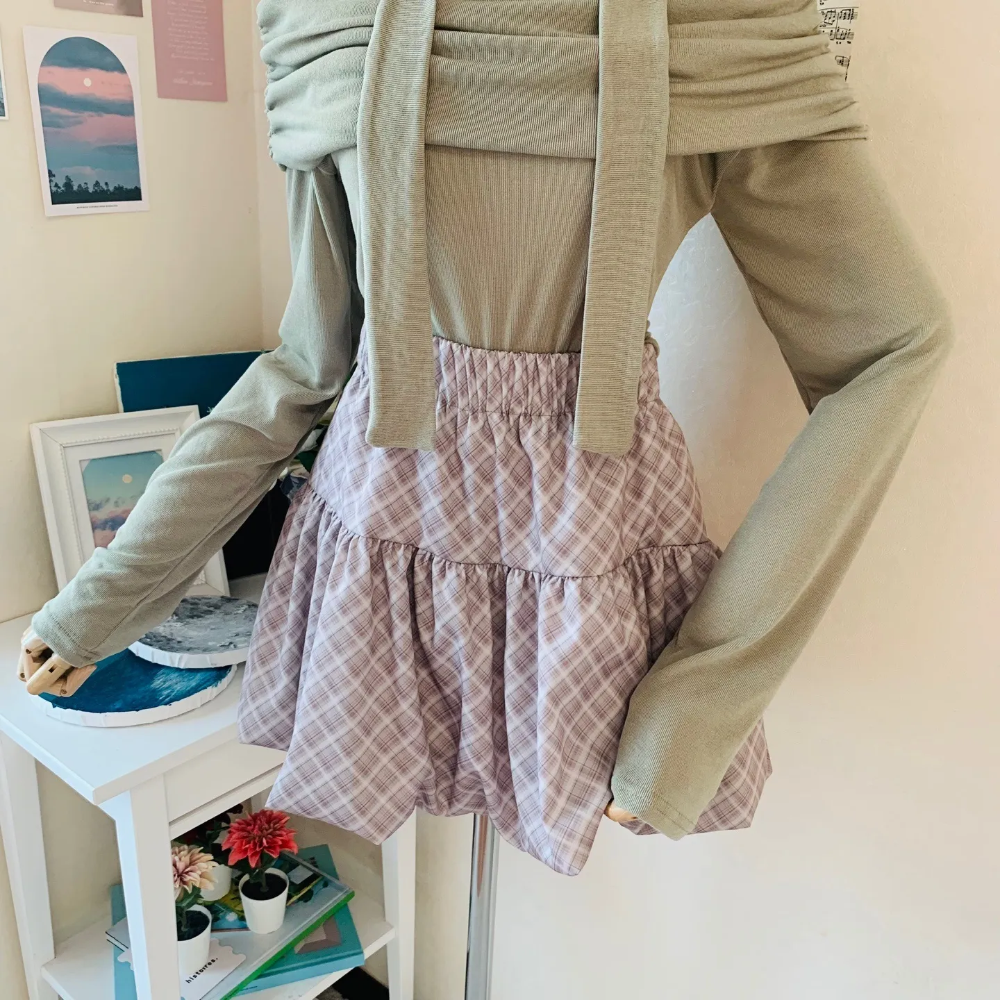 チェックバルーンミニスカート | 詳細画像1