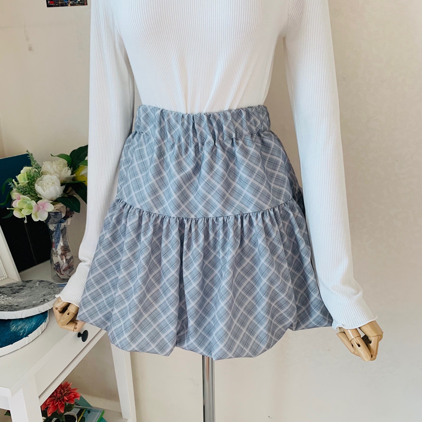 チェックバルーンミニスカート | 詳細画像4