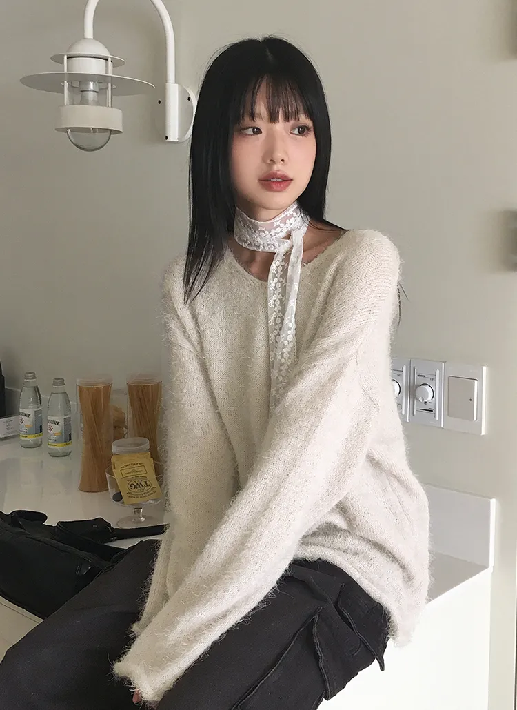 Vネックロールソフトニット | WONDERWONDER | 詳細画像1