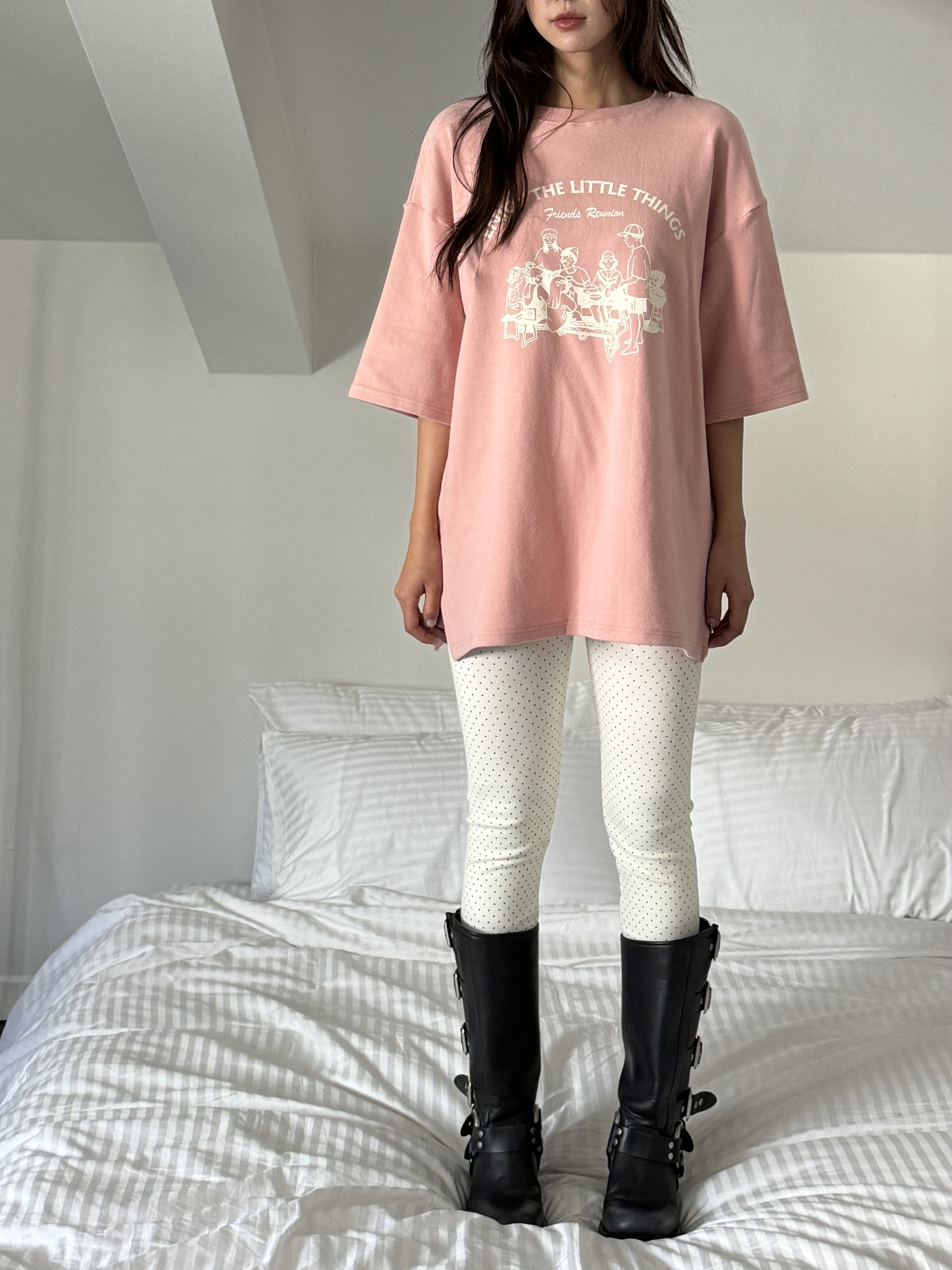 起毛THINGSプリントスリット半袖Tシャツ | 詳細画像3