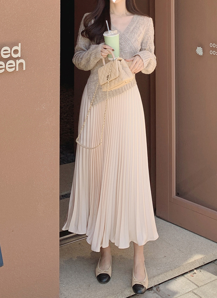 【CHICLINE】★ ハイル プリーツ ワンピース (DRESS) ★ HeRIN.CYE | Front zip dress (ワンピース(ミニ・ミディアム