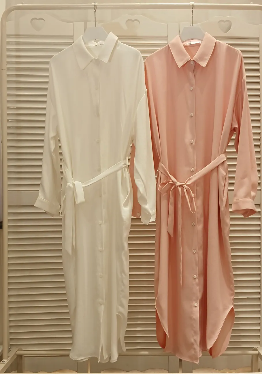 ストラップ付ロングシャツワンピース | 詳細画像1