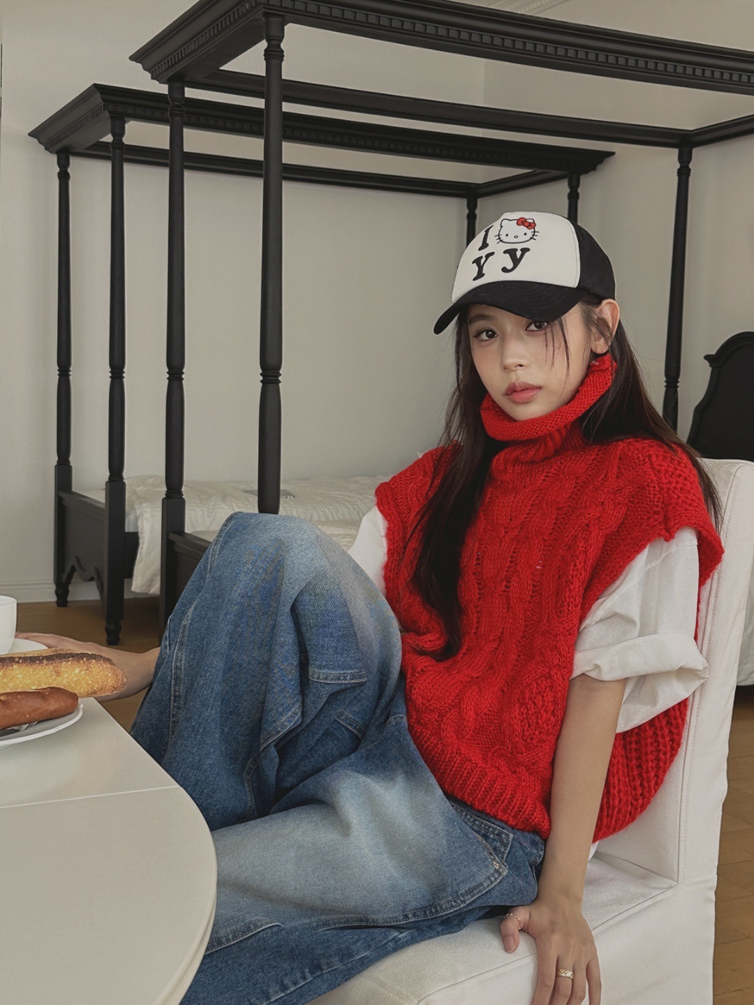 ロールハイネックケーブルニットベスト | 詳細画像5
