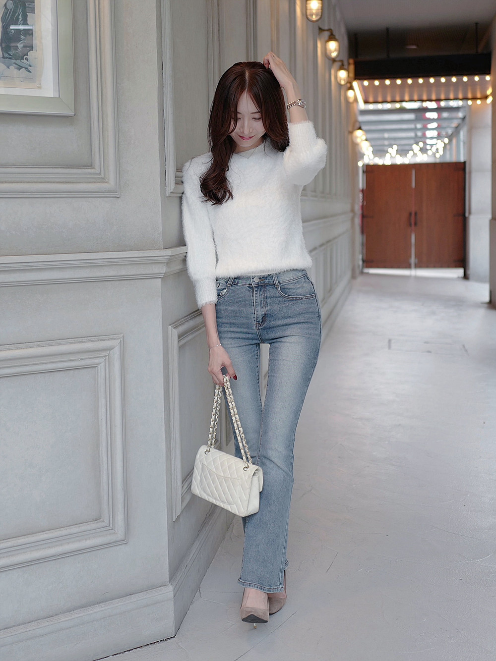 *再入荷*3TYPE骨盤パッド2ボタンフレアデニムパンツ | 詳細画像9