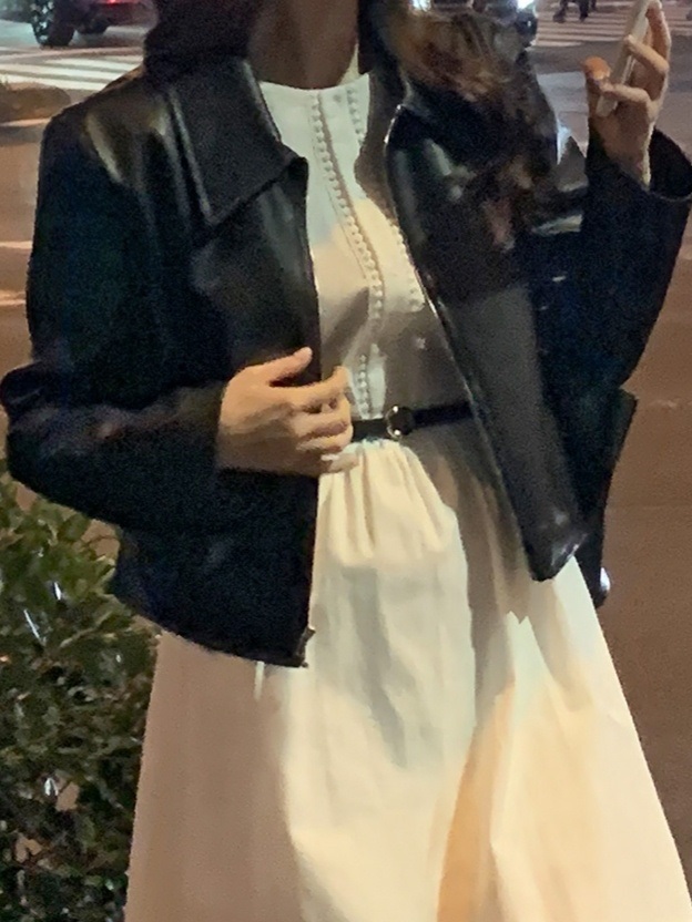 レザー調ポケットカラーネックジャンパー | 詳細画像8