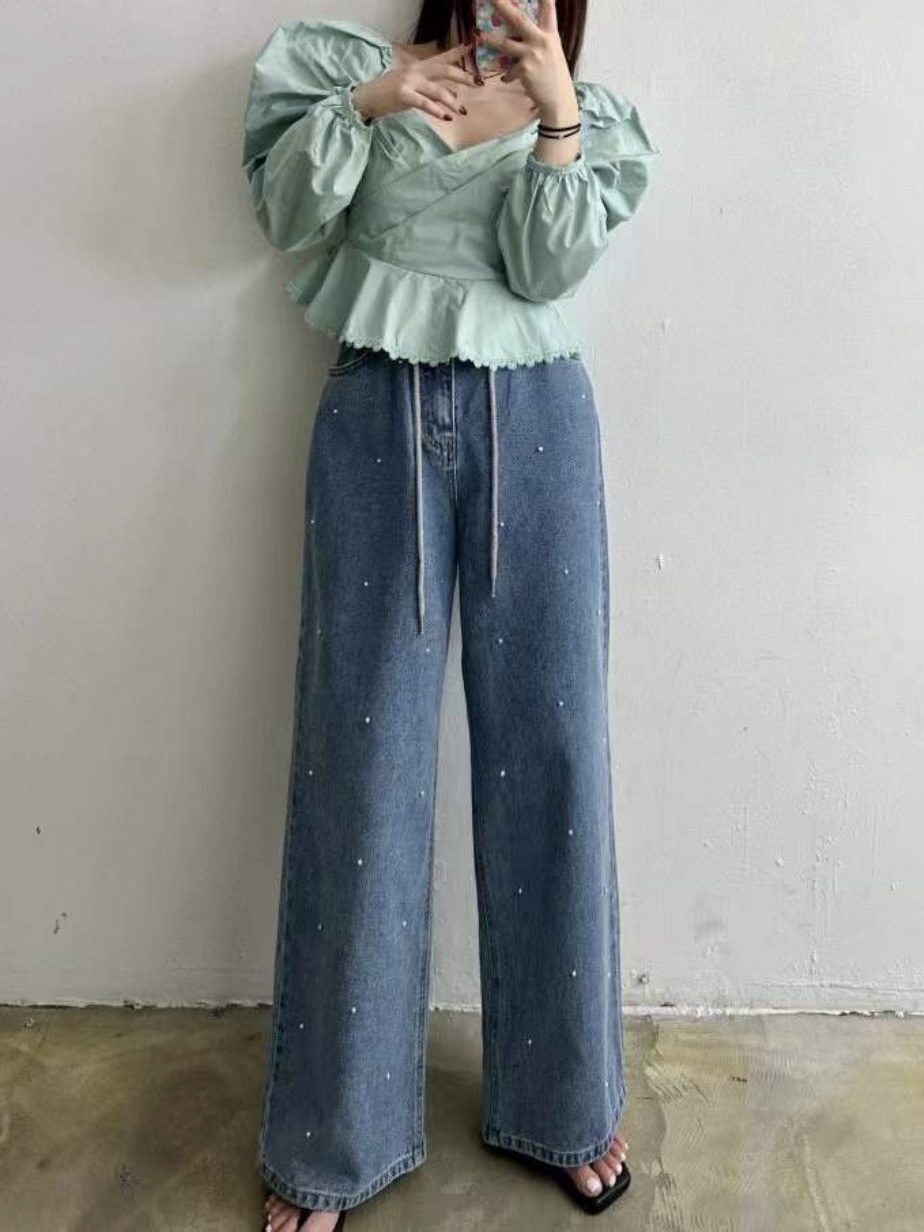 エコパールドロストワイドデニムパンツ | 詳細画像5