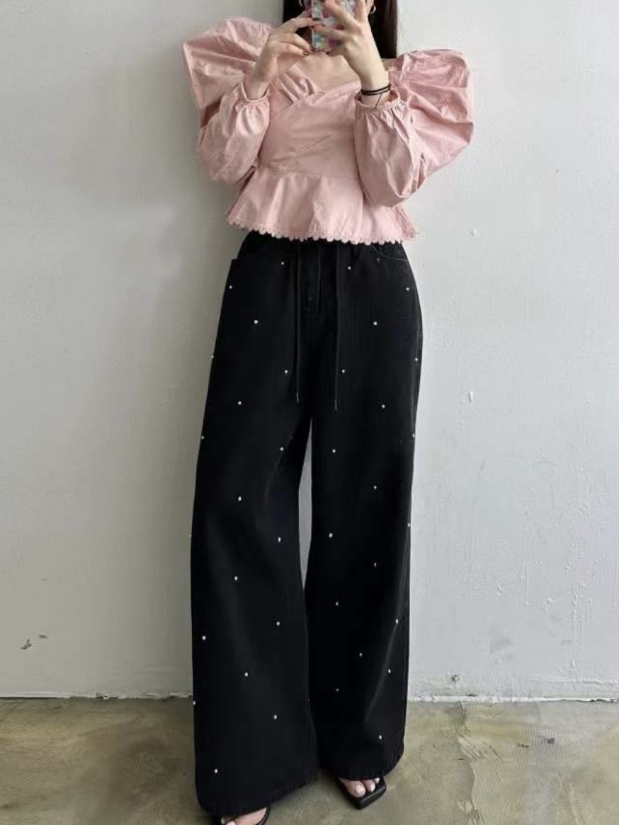 エコパールドロストワイドデニムパンツ | 詳細画像10