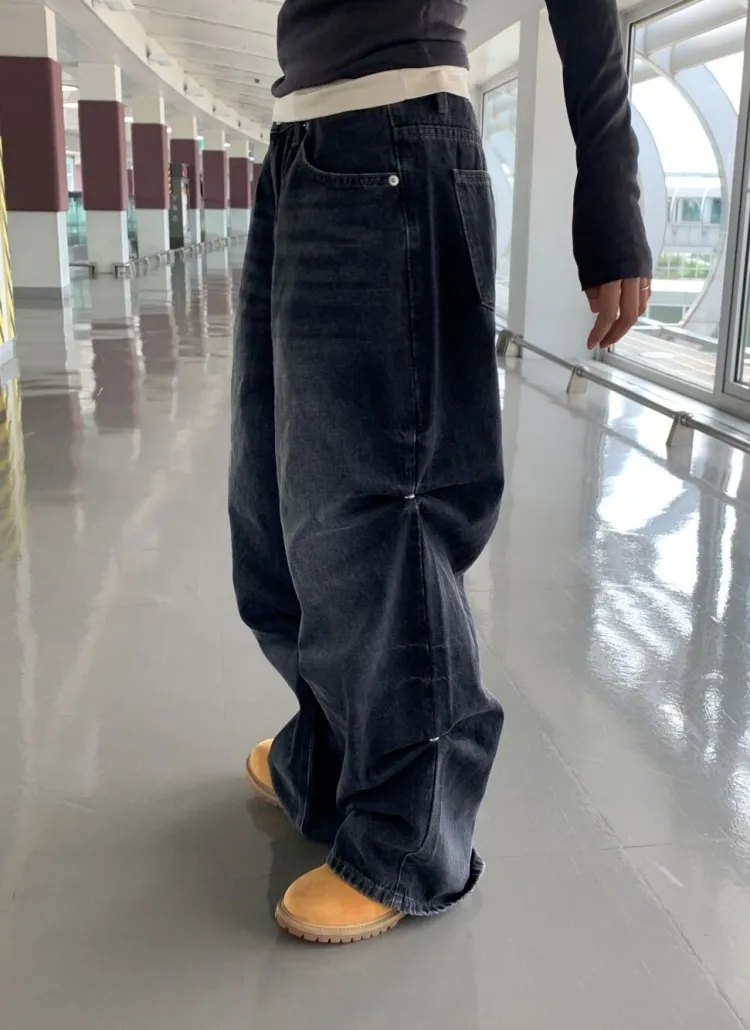 サイドスナップボタンワイドデニムパンツ | mandarinetree | 詳細画像1