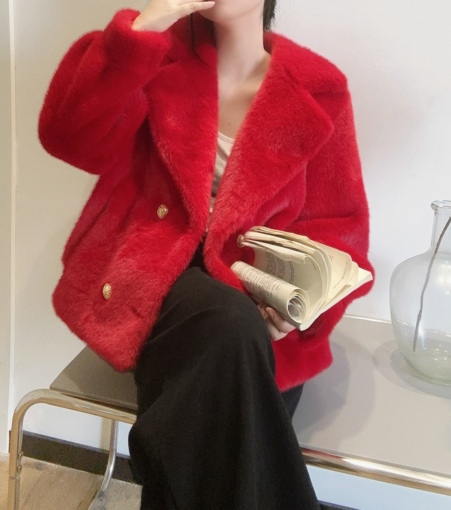 ゴールドボタンエコファージャケット | レディースファッション通販