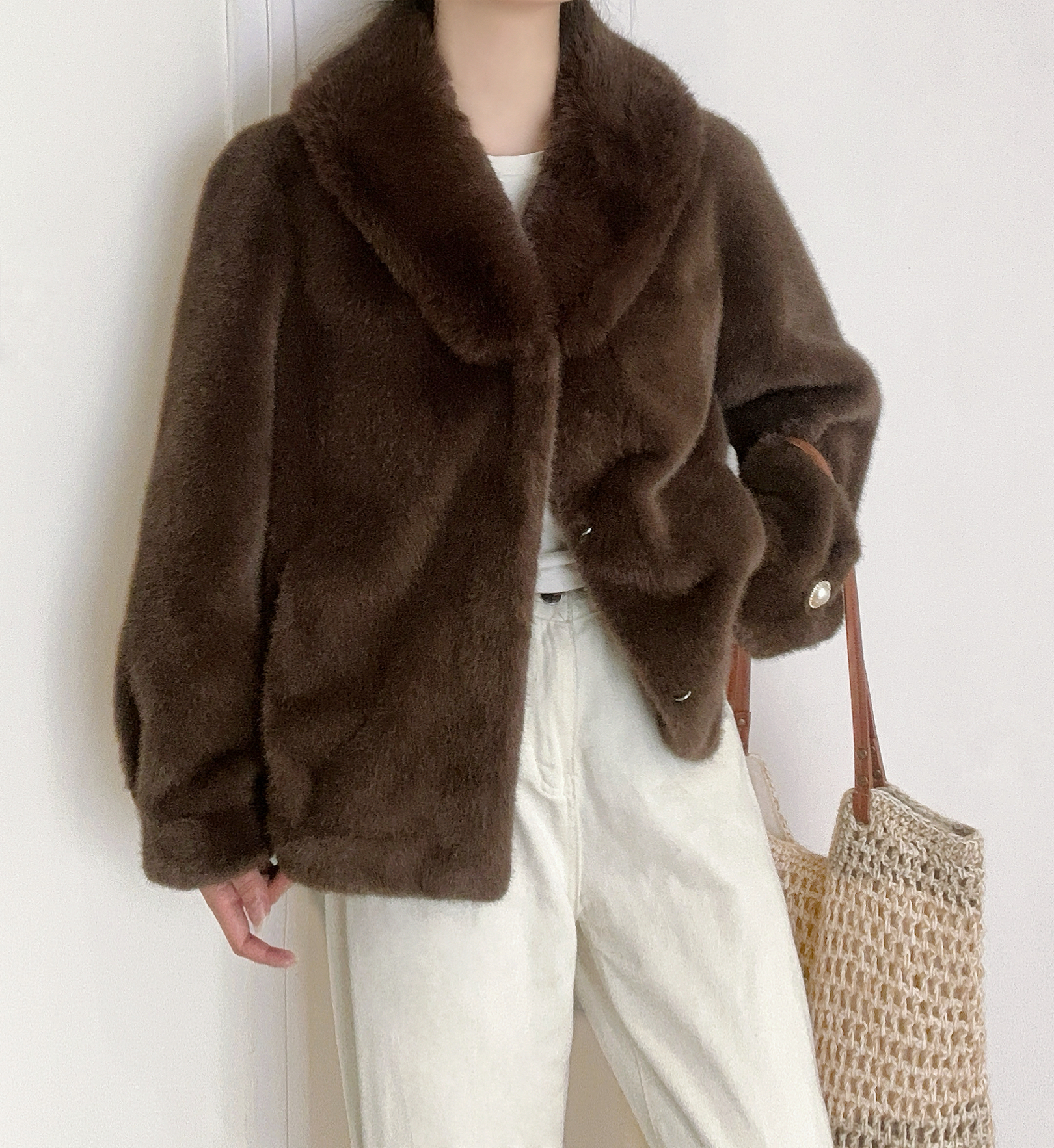 ショールカラーエコファージャケット | レディースファッション通販