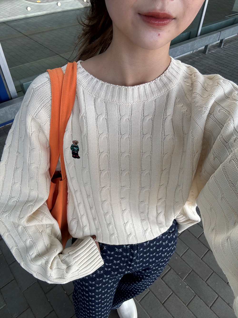 ベア刺繍ケーブルニット | 詳細画像4