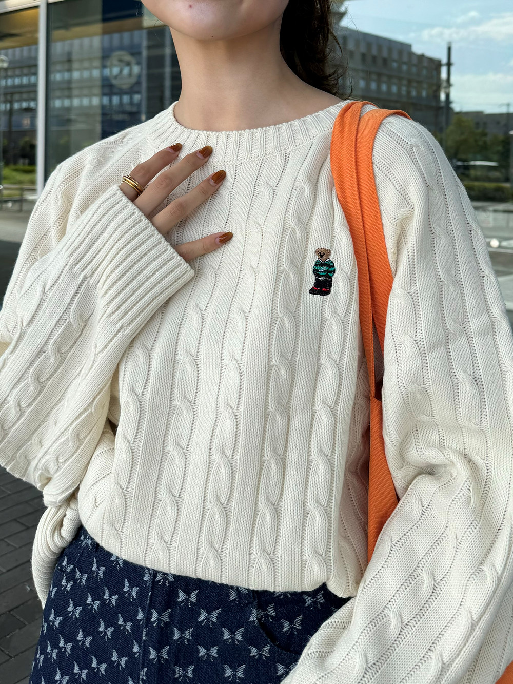 ベア刺繍ケーブルニット | 詳細画像5