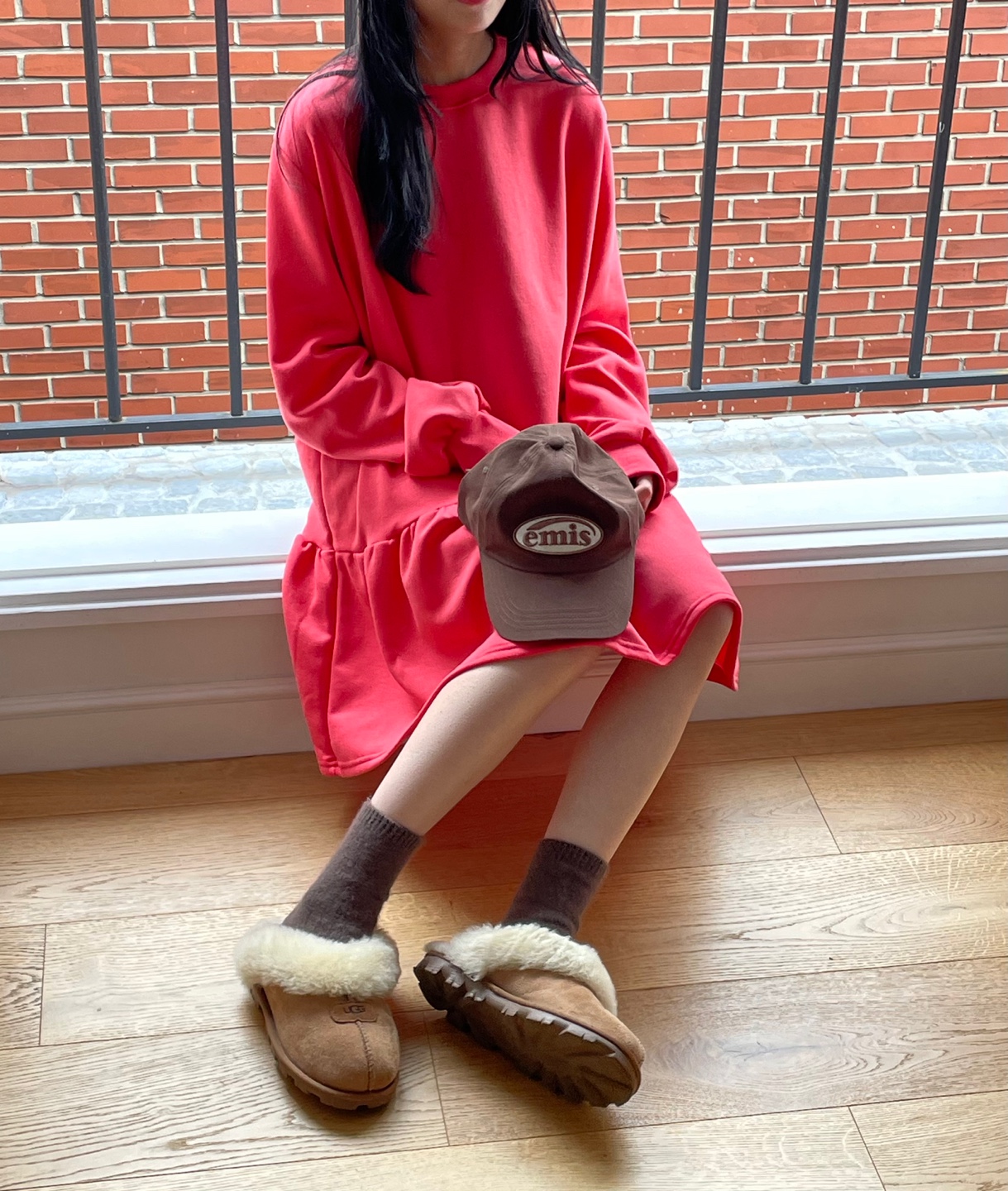 裏起毛ギャザーフレアヘムスウェットワンピース | 詳細画像13