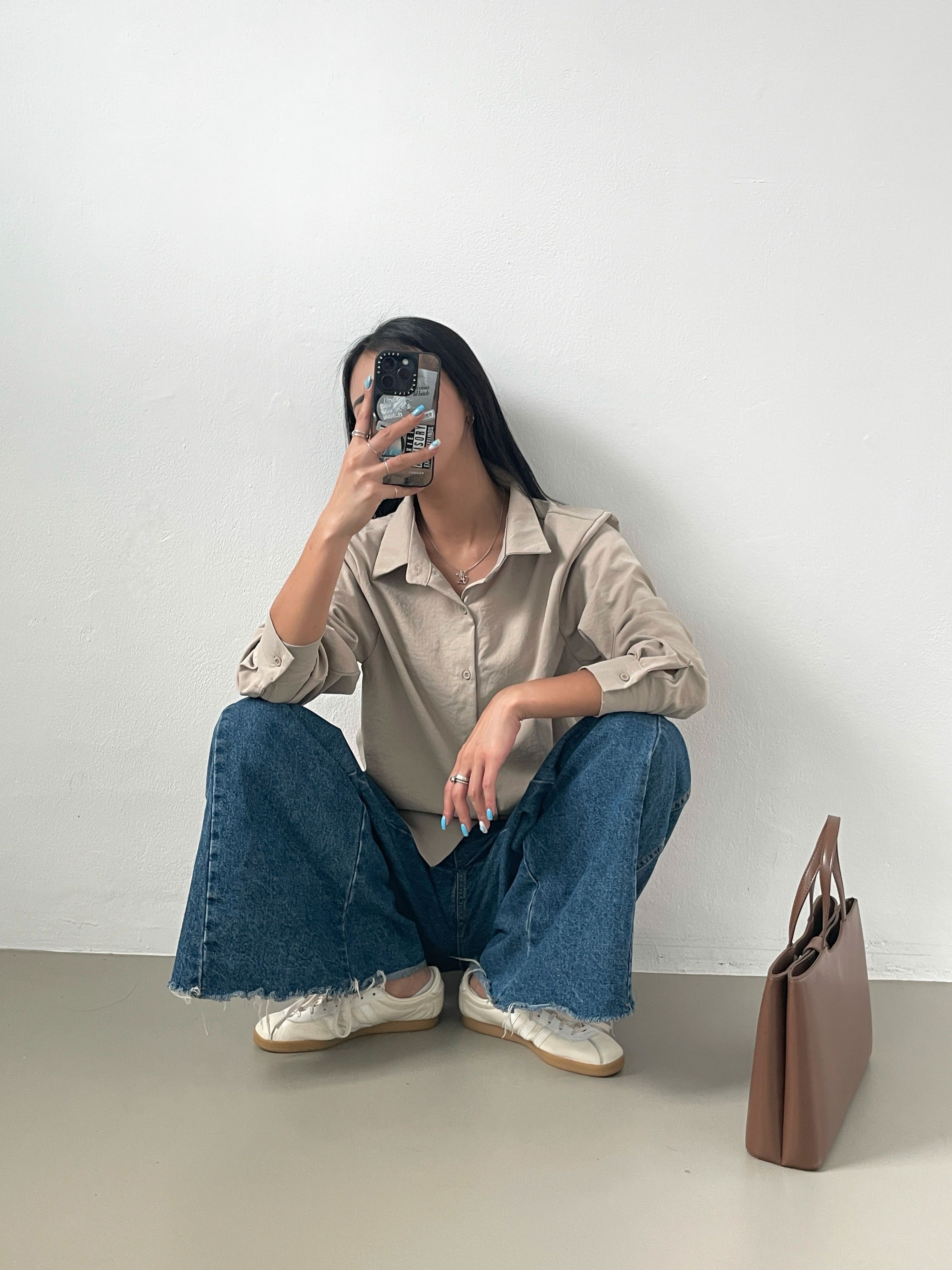 バックボタンルーズフィットシャツ | 詳細画像7