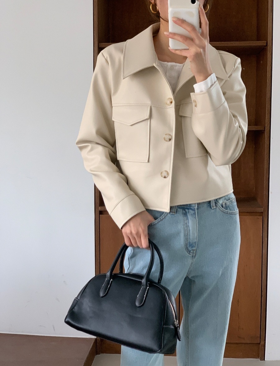 フラップツーポケットレザー調ジャケット | 詳細画像5