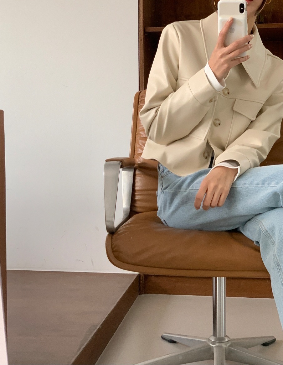 フラップツーポケットレザー調ジャケット | 詳細画像6