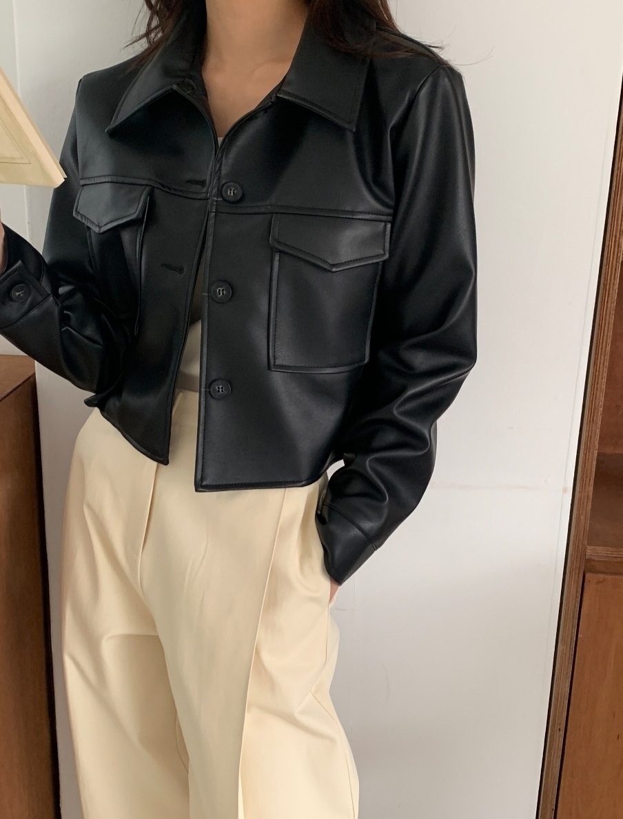 フラップツーポケットレザー調ジャケット | 詳細画像9