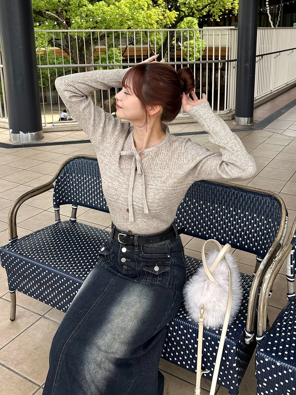 ベルト付ポケットフレアデニムスカート | レディースファッション通販