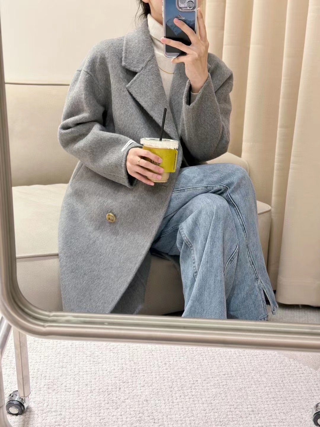 ウールブレンドダブルボタンコート | 詳細画像8
