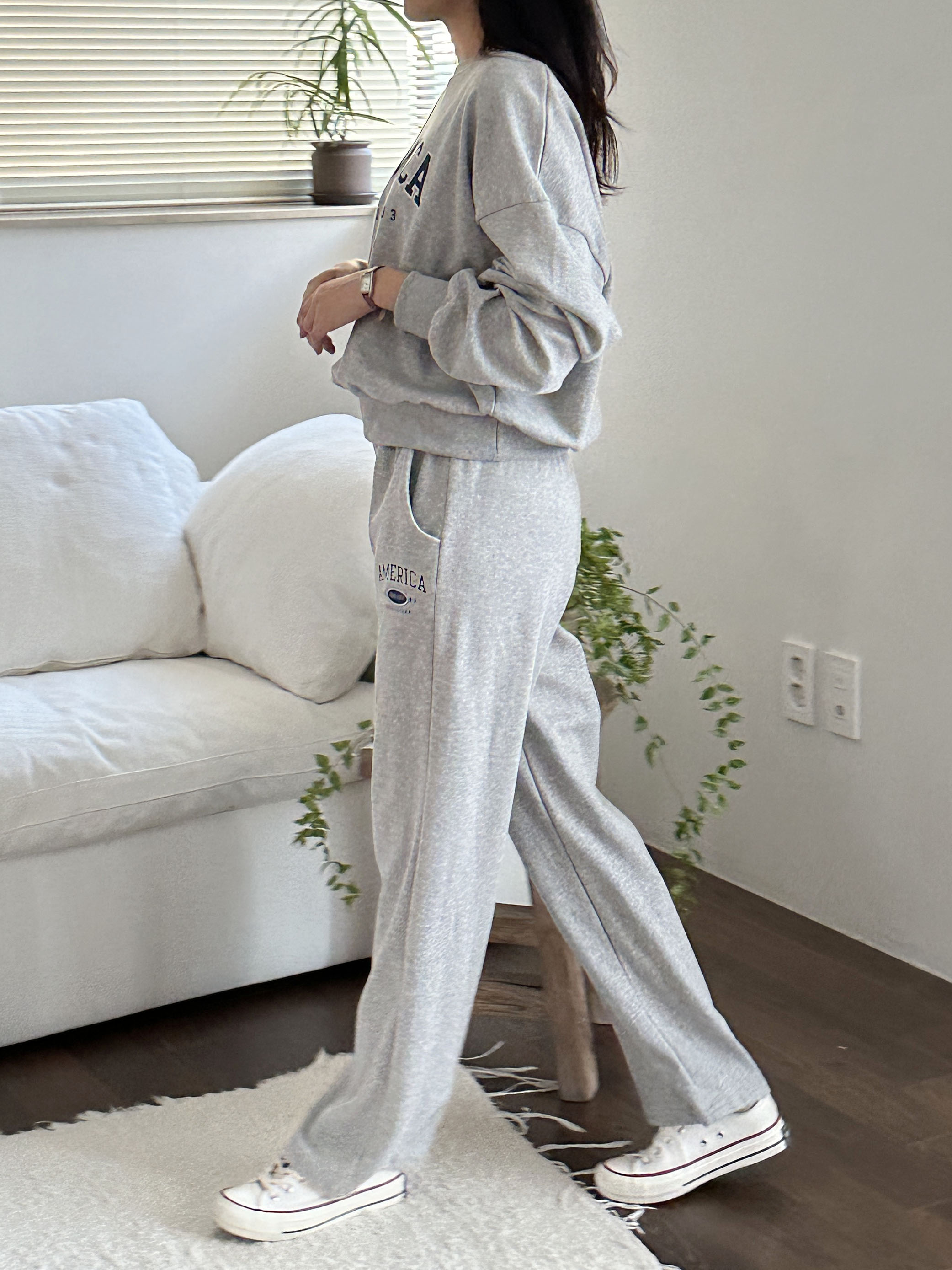 AMERICAロゴスウェット&ワイドパンツSET | 詳細画像4