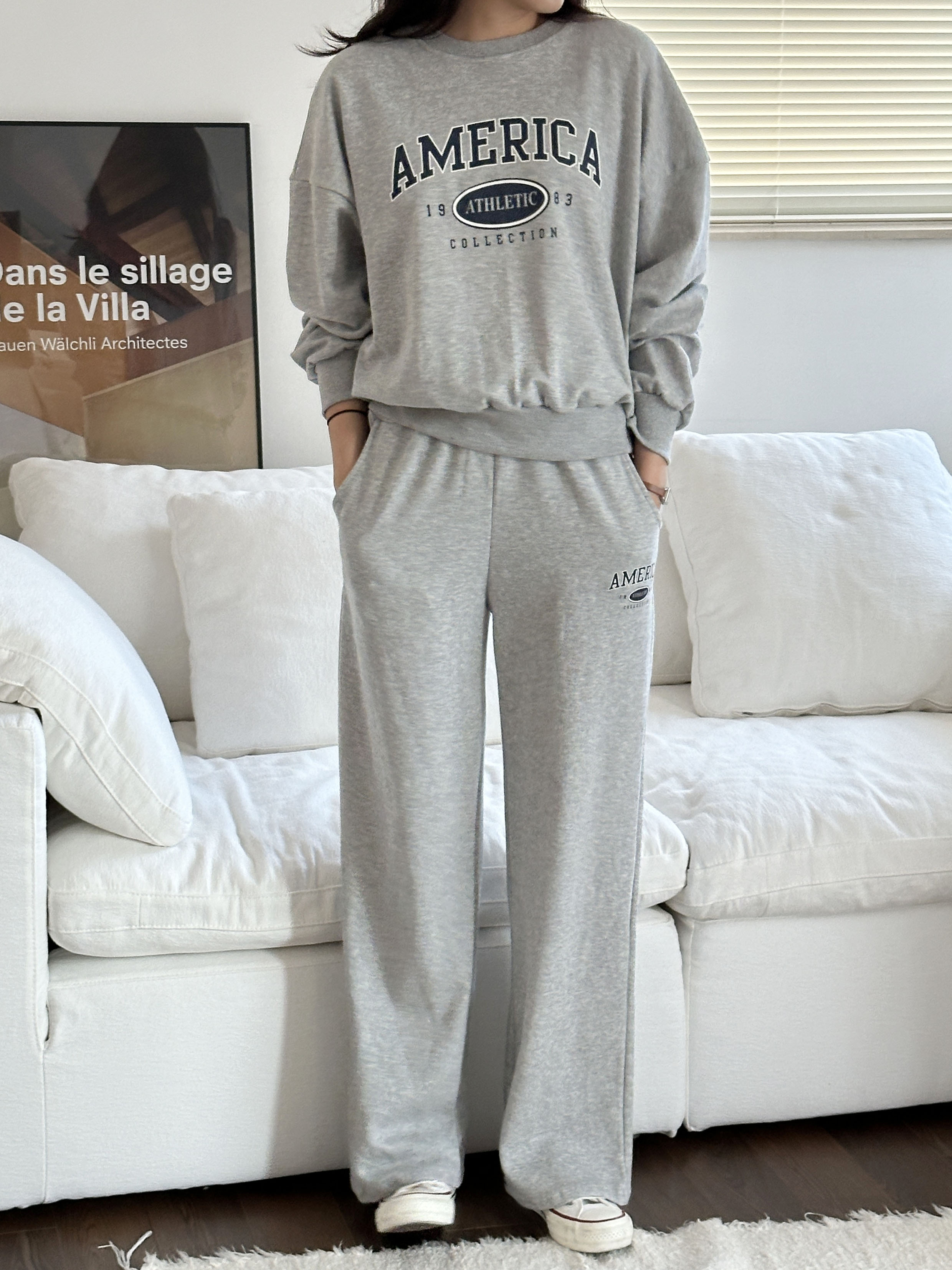 AMERICAロゴスウェット&ワイドパンツSET | 詳細画像5