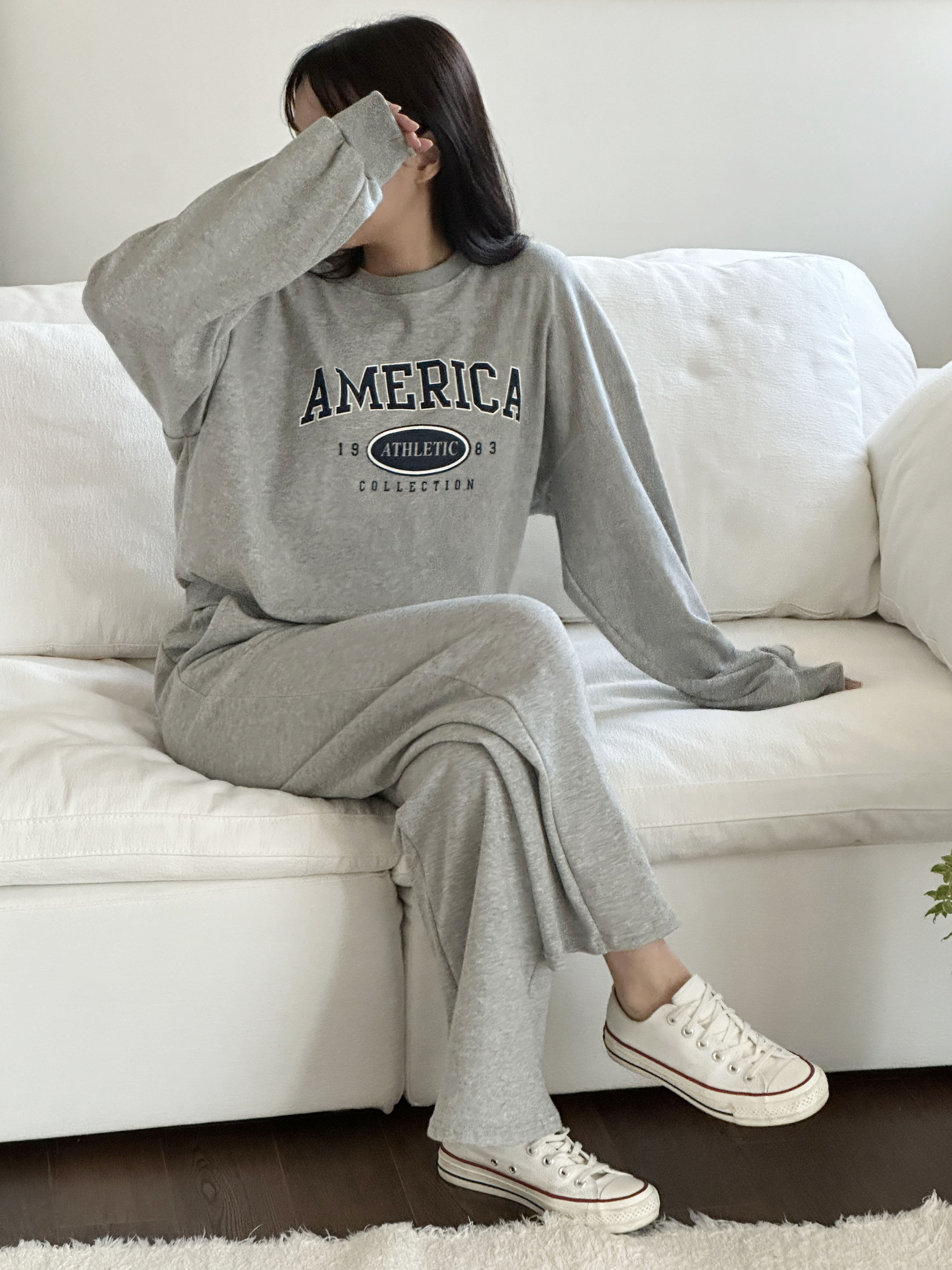 AMERICAロゴスウェット&ワイドパンツSET | 詳細画像7
