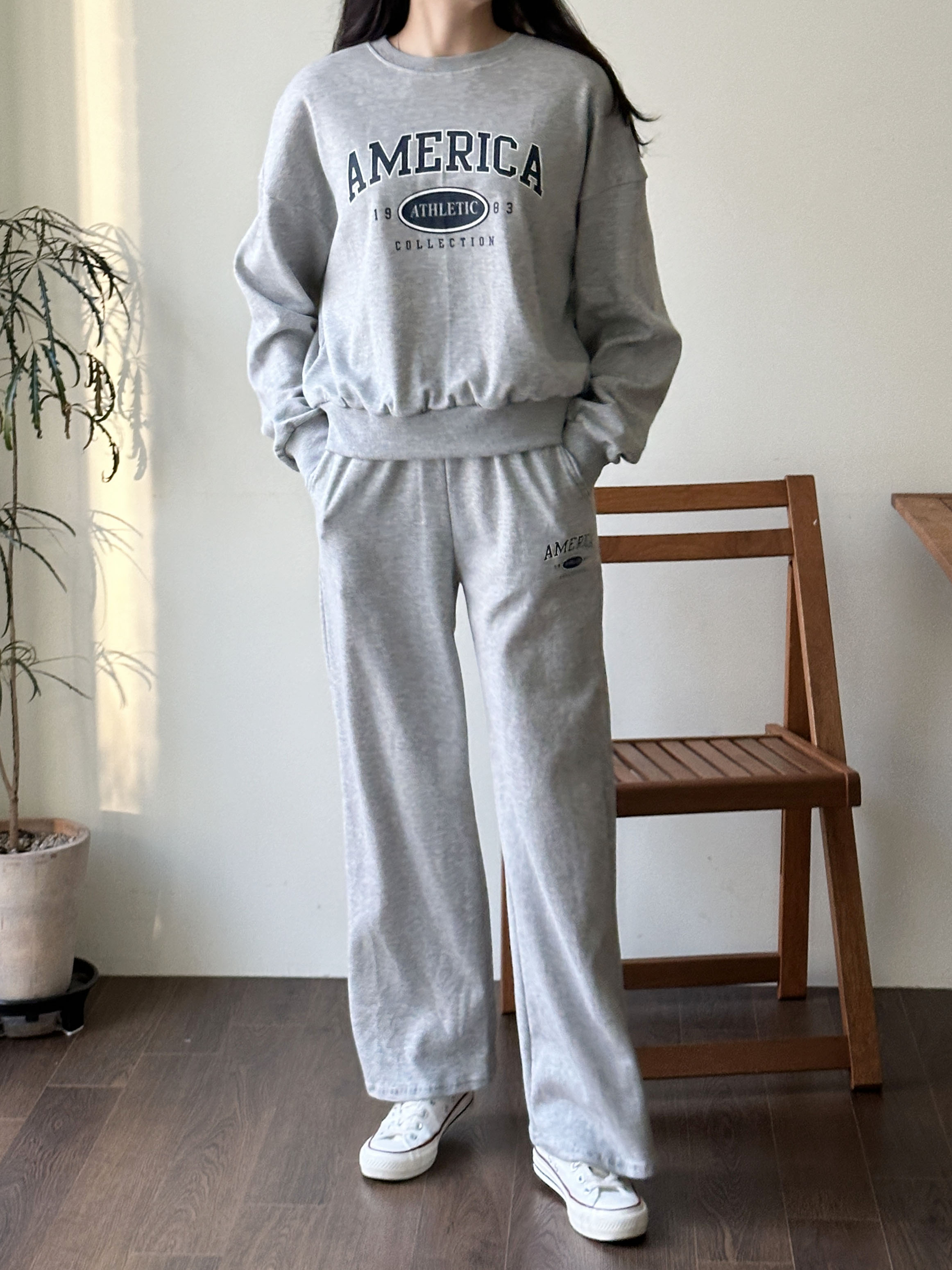 AMERICAロゴスウェット&ワイドパンツSET | 詳細画像8