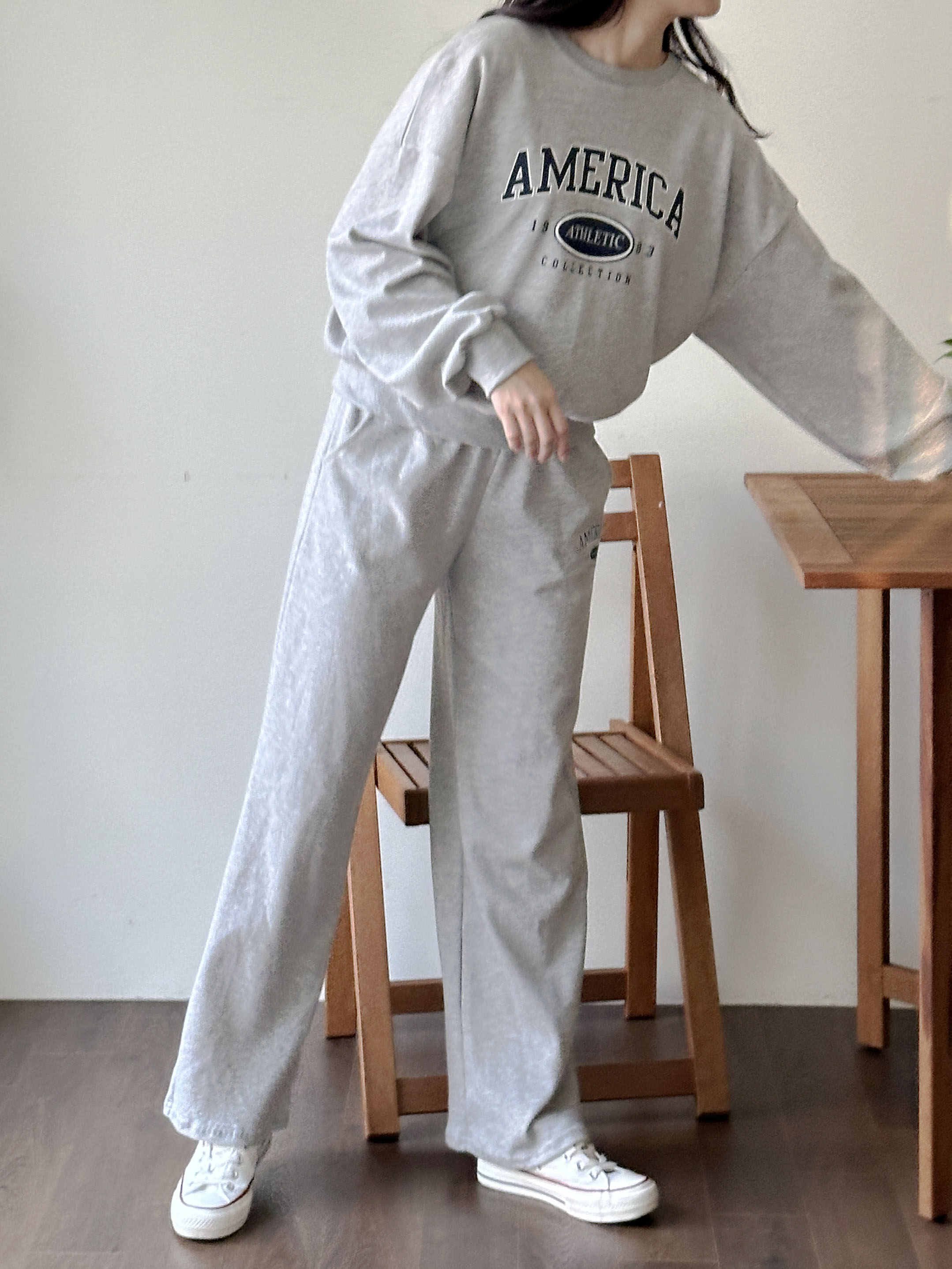 AMERICAロゴスウェット&ワイドパンツSET | 詳細画像9