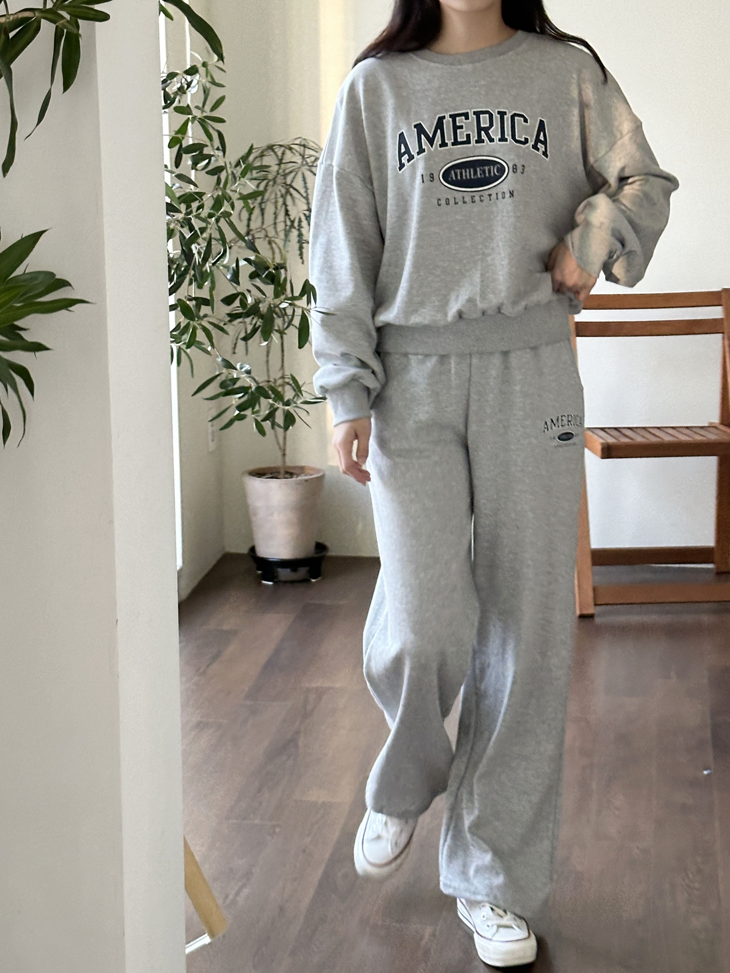 AMERICAロゴスウェット&ワイドパンツSET | 詳細画像10