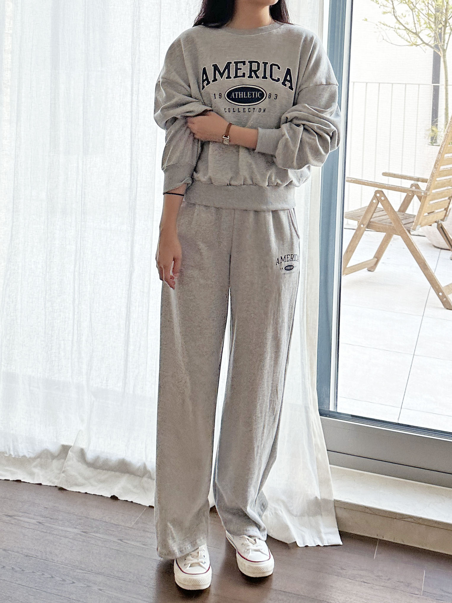 AMERICAロゴスウェット&ワイドパンツSET | 詳細画像11