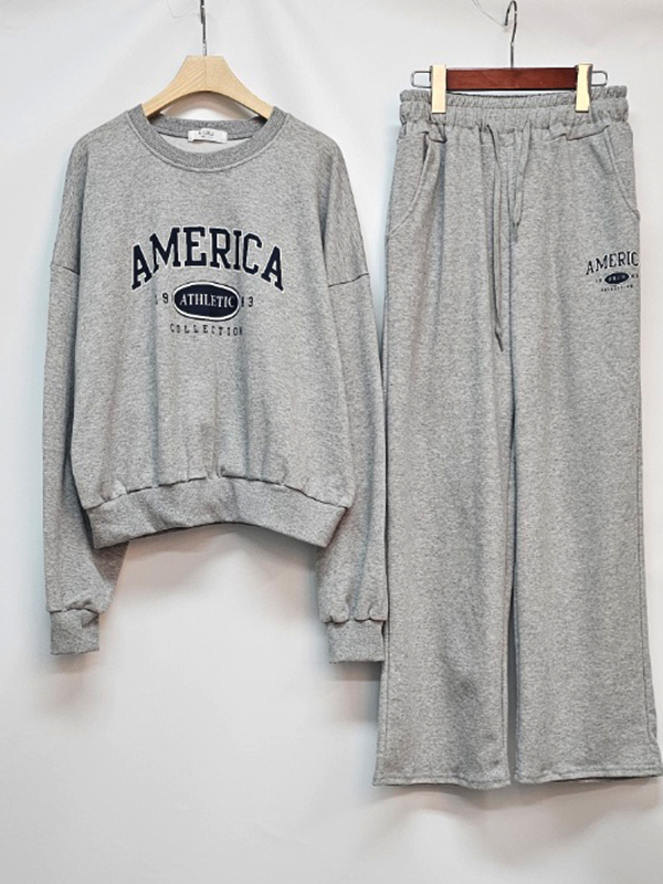 AMERICAロゴスウェット&ワイドパンツSET | 詳細画像14