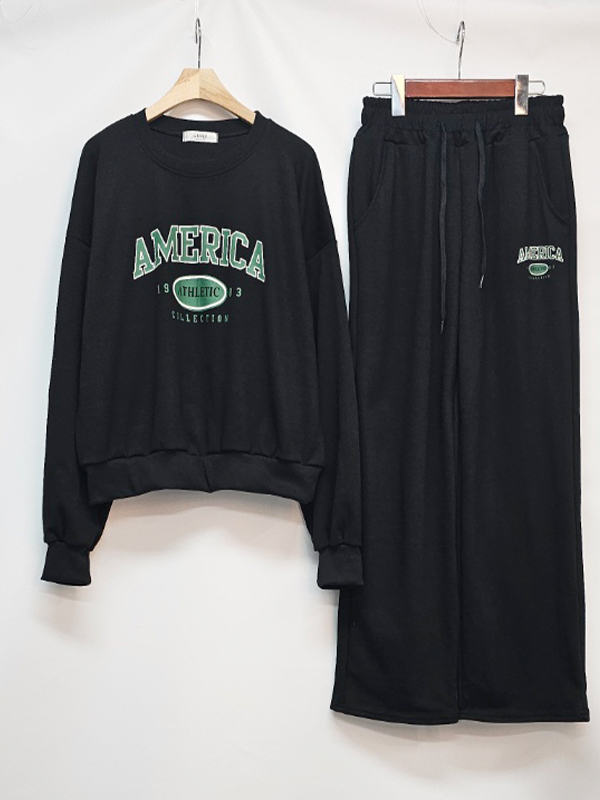 AMERICAロゴスウェット&ワイドパンツSET | 詳細画像15