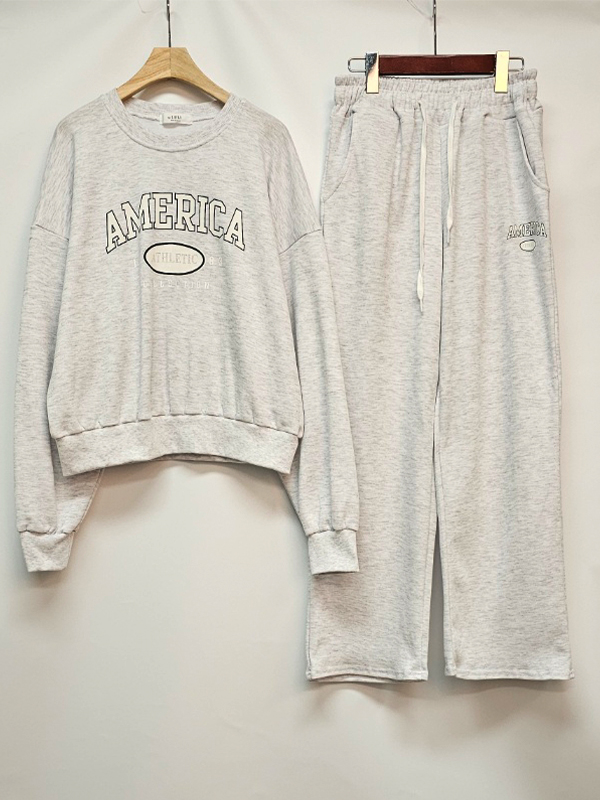 AMERICAロゴスウェット&ワイドパンツSET | 詳細画像13