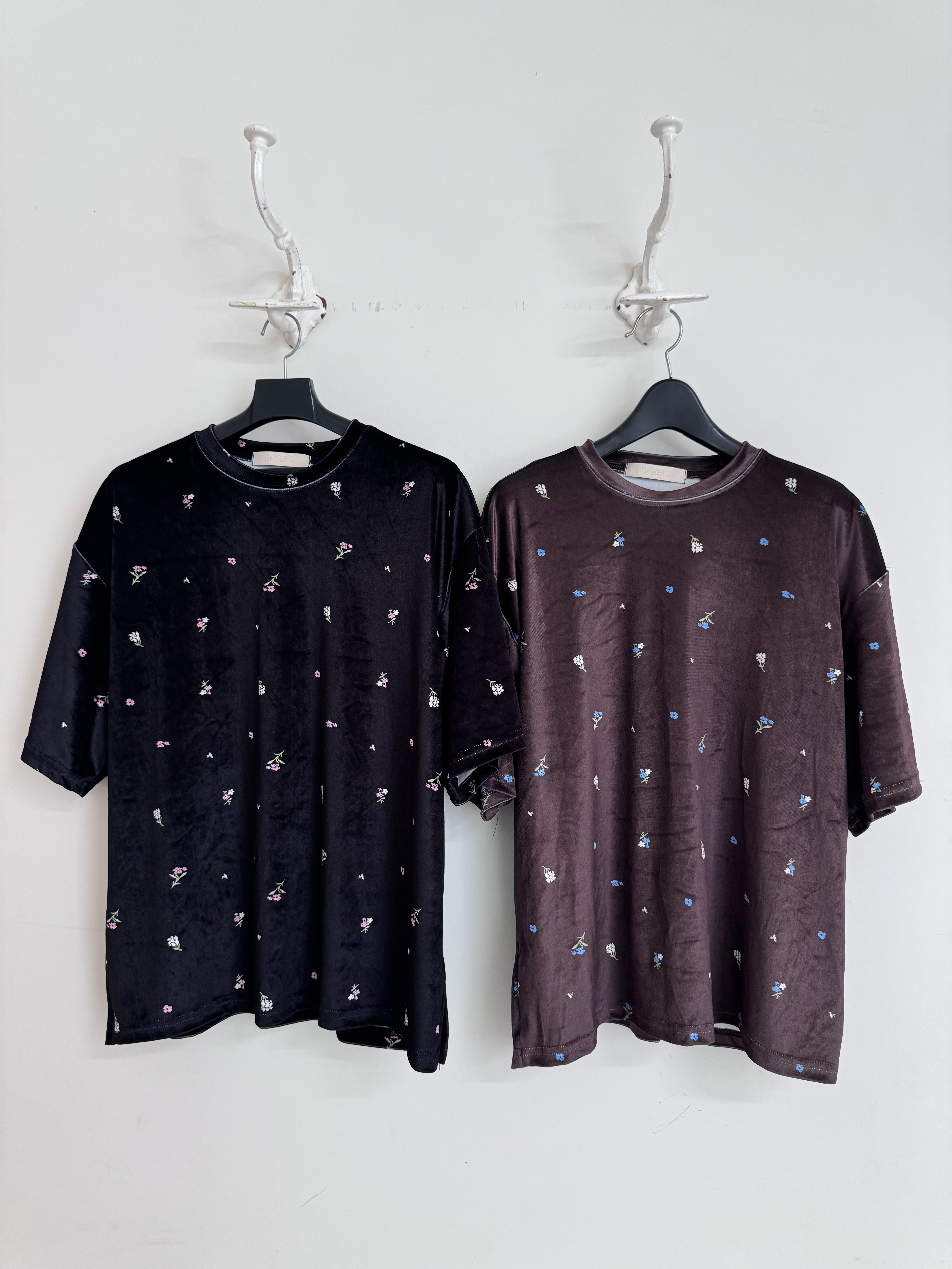花柄刺繍ベロア半袖Tシャツ | 詳細画像12