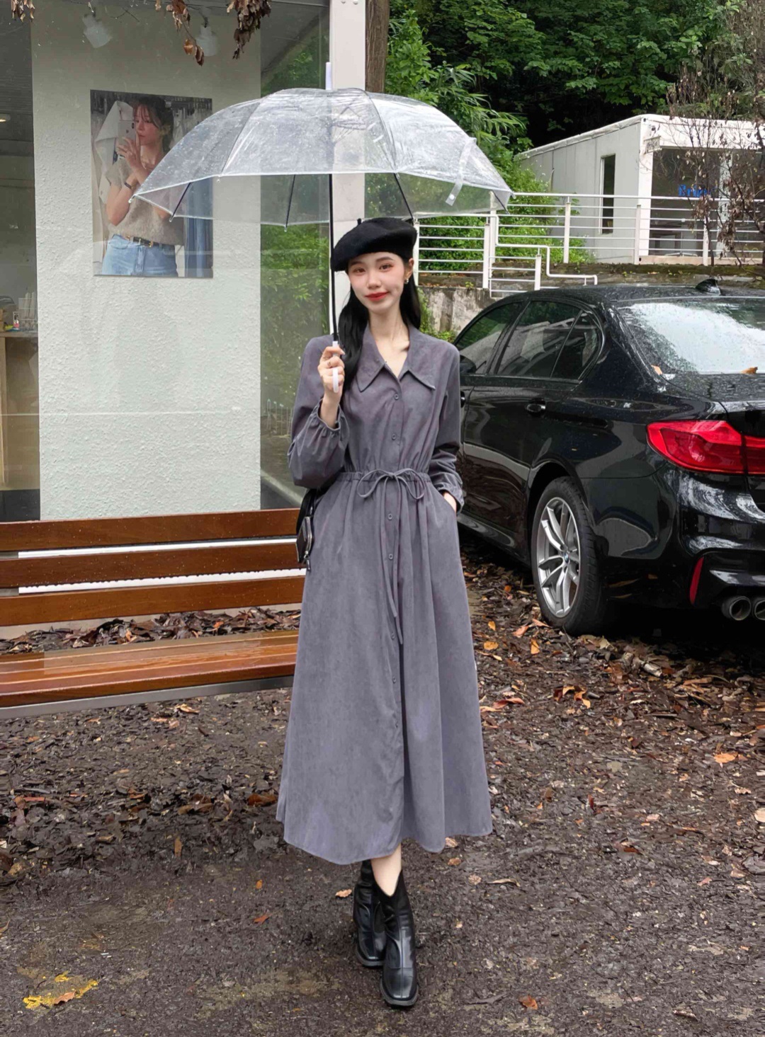 ドロストコーデュロイシャツワンピース | 詳細画像4