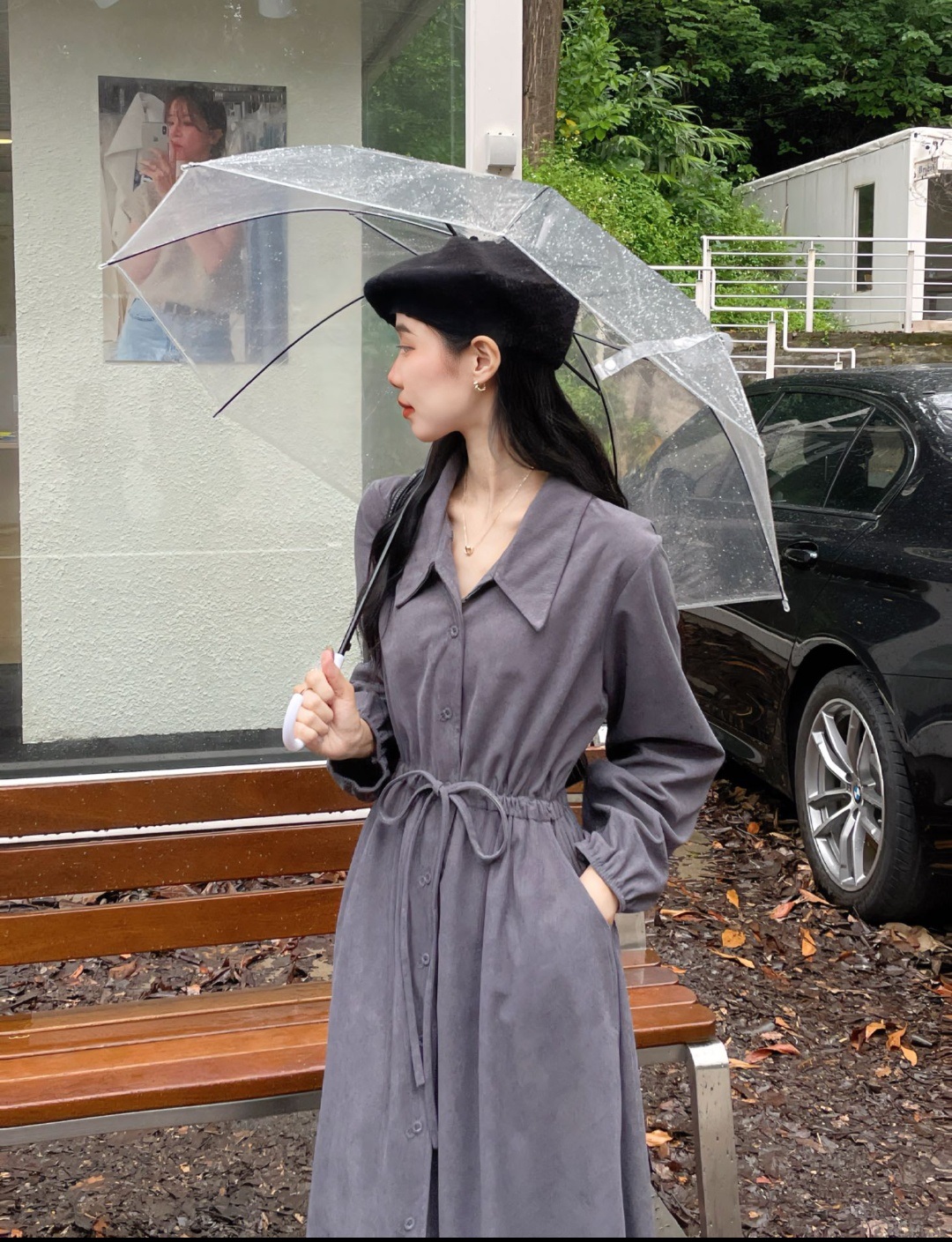 ドロストコーデュロイシャツワンピース | 詳細画像3