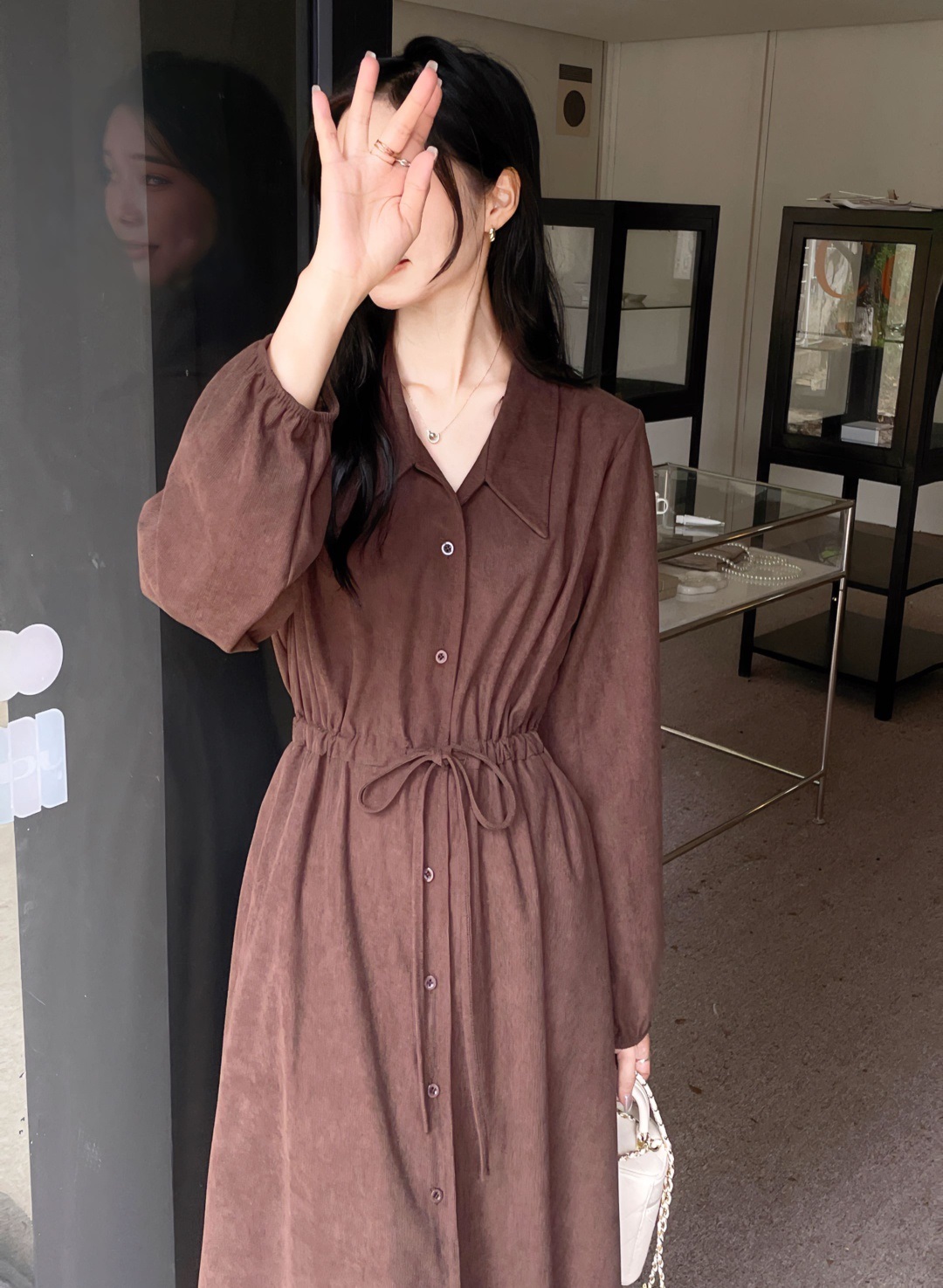 ドロストコーデュロイシャツワンピース | 詳細画像5