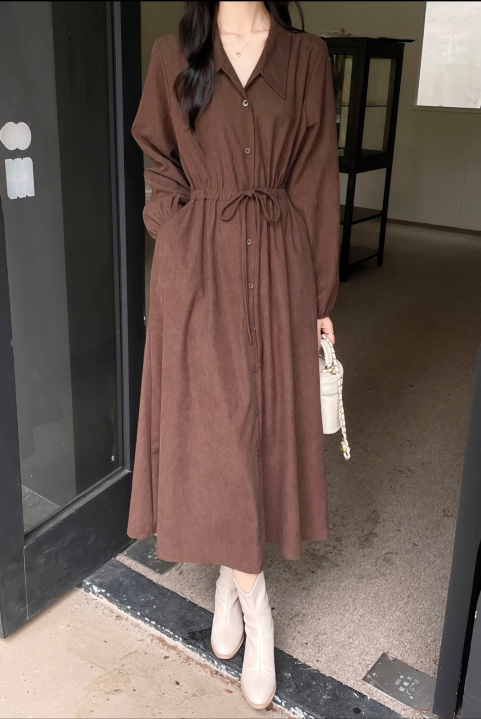 ドロストコーデュロイシャツワンピース | 詳細画像7