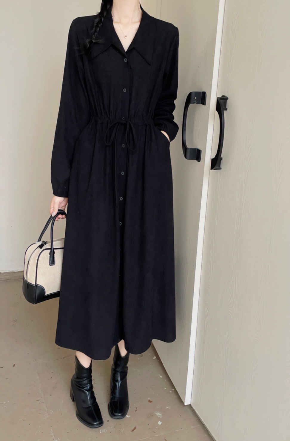 ドロストコーデュロイシャツワンピース | 詳細画像10