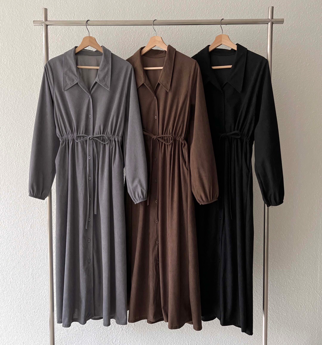 ドロストコーデュロイシャツワンピース | 詳細画像12