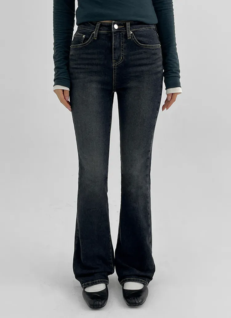 2TYPE裏起毛スリムフレアデニムパンツ | blackup | 詳細画像1