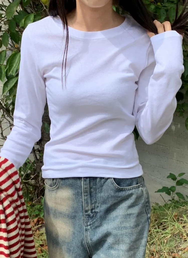 ラウンドネック長袖Tシャツ | mandarinetree | 詳細画像1