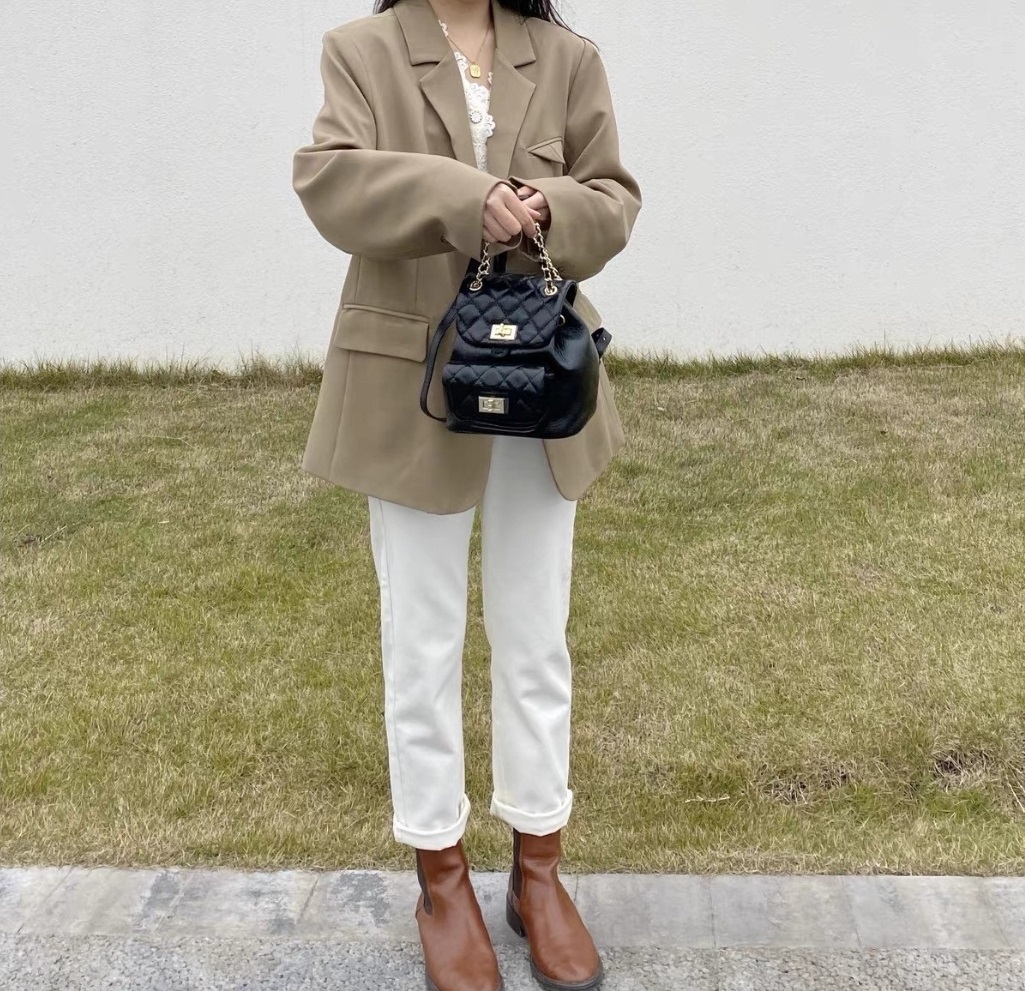 キルティングフラップチェーンバックパック | 詳細画像5