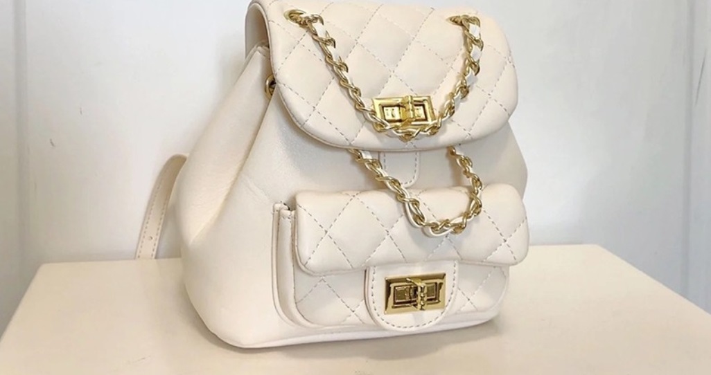 キルティングフラップチェーンバックパック | 詳細画像11