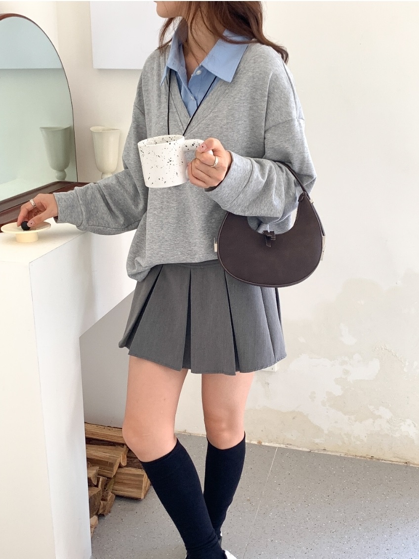 シルバーバックルスエード調ハーフムーンバッグ | 詳細画像8