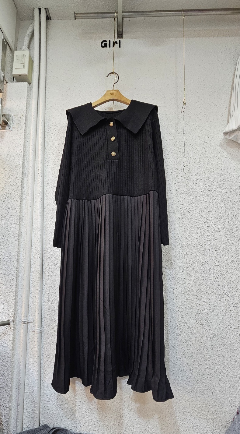 ウール混セーラーハーフボタンプリーツドッキングワンピース | 詳細画像11