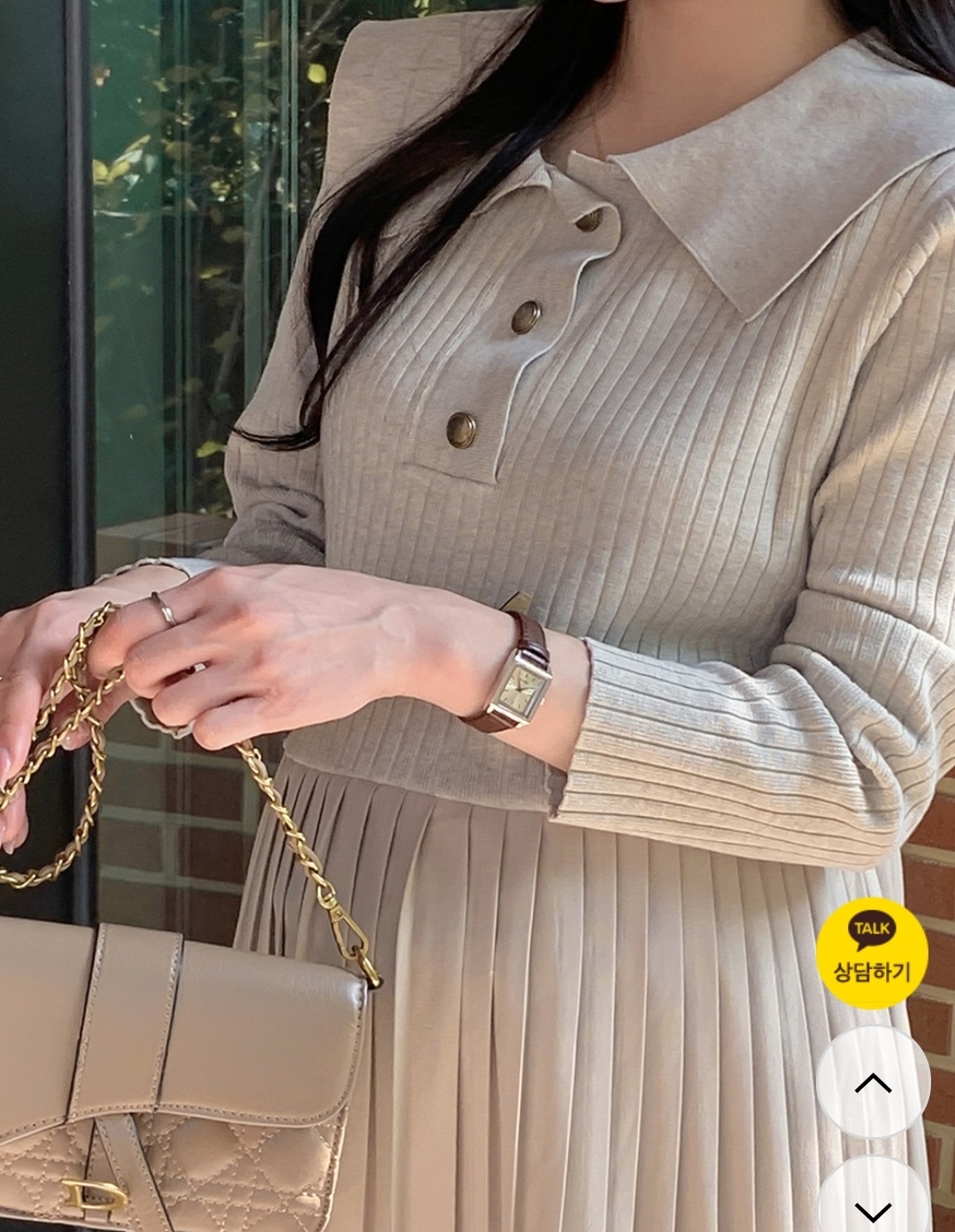 ウール混セーラーハーフボタンプリーツドッキングワンピース | 詳細画像4