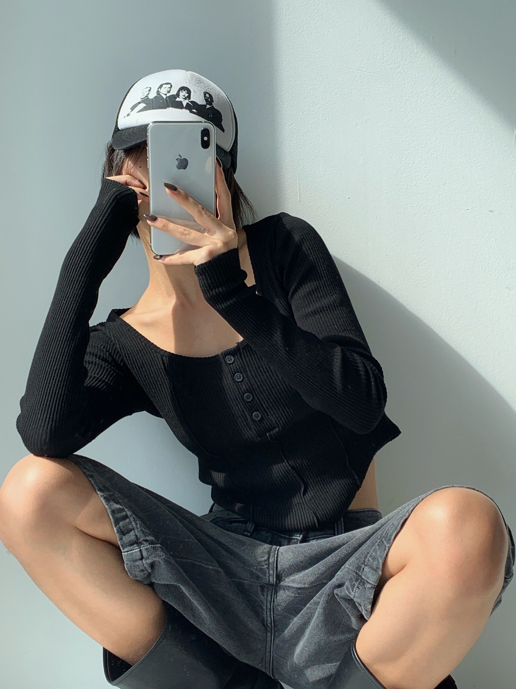 ヘンリーネックラインリブTシャツ | 詳細画像3