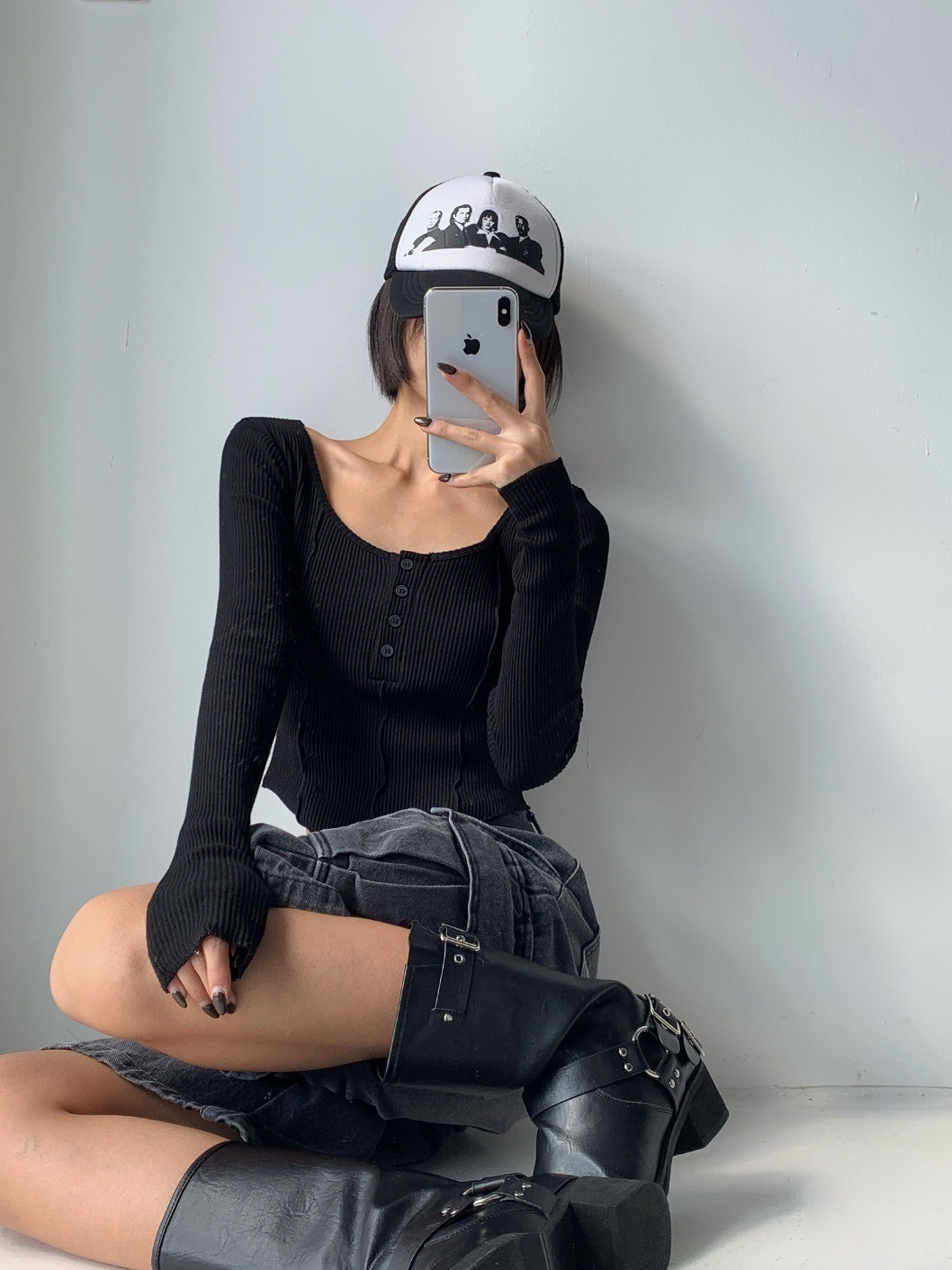 ヘンリーネックラインリブTシャツ | 詳細画像5