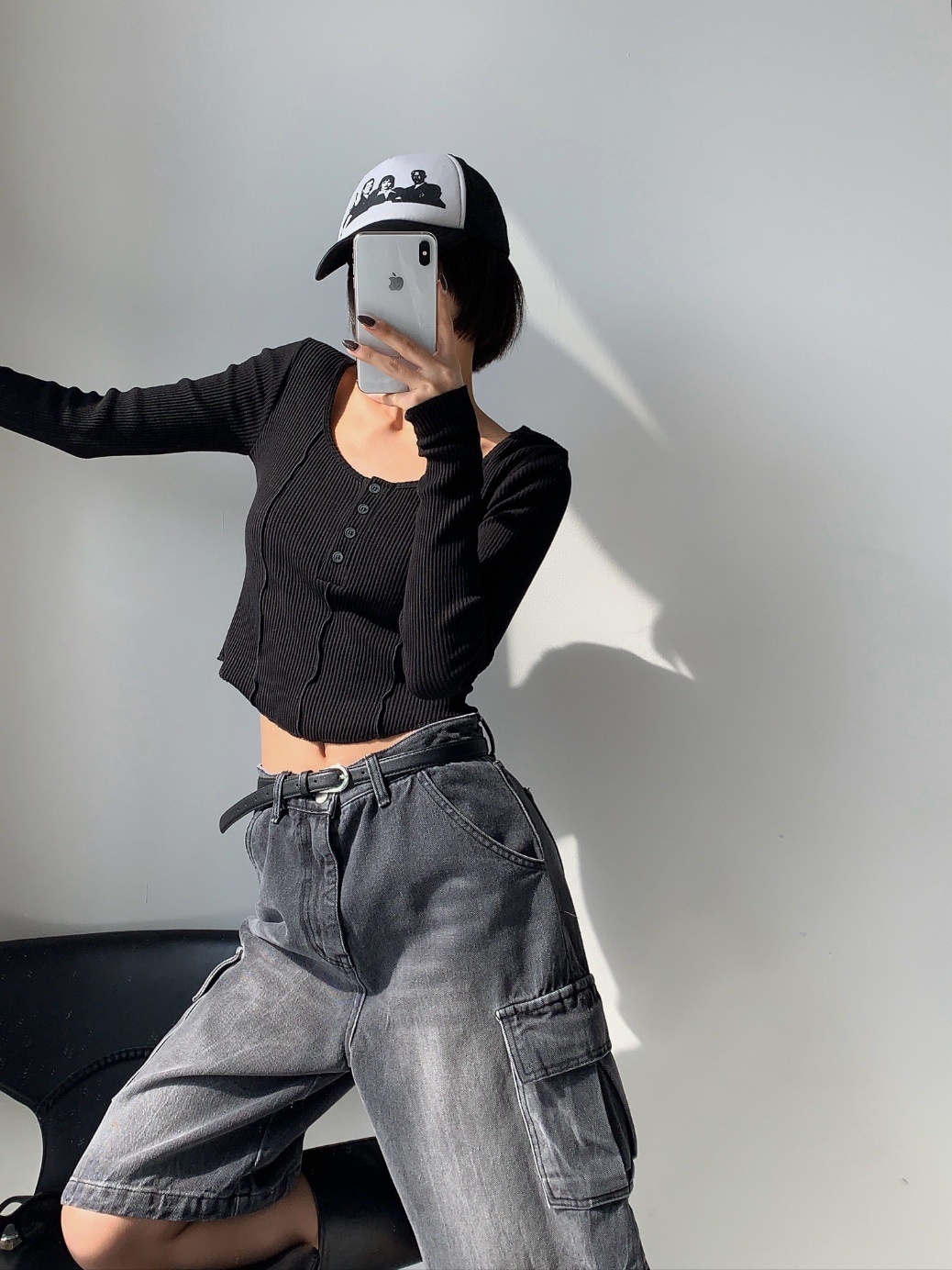 ヘンリーネックラインリブTシャツ | 詳細画像8